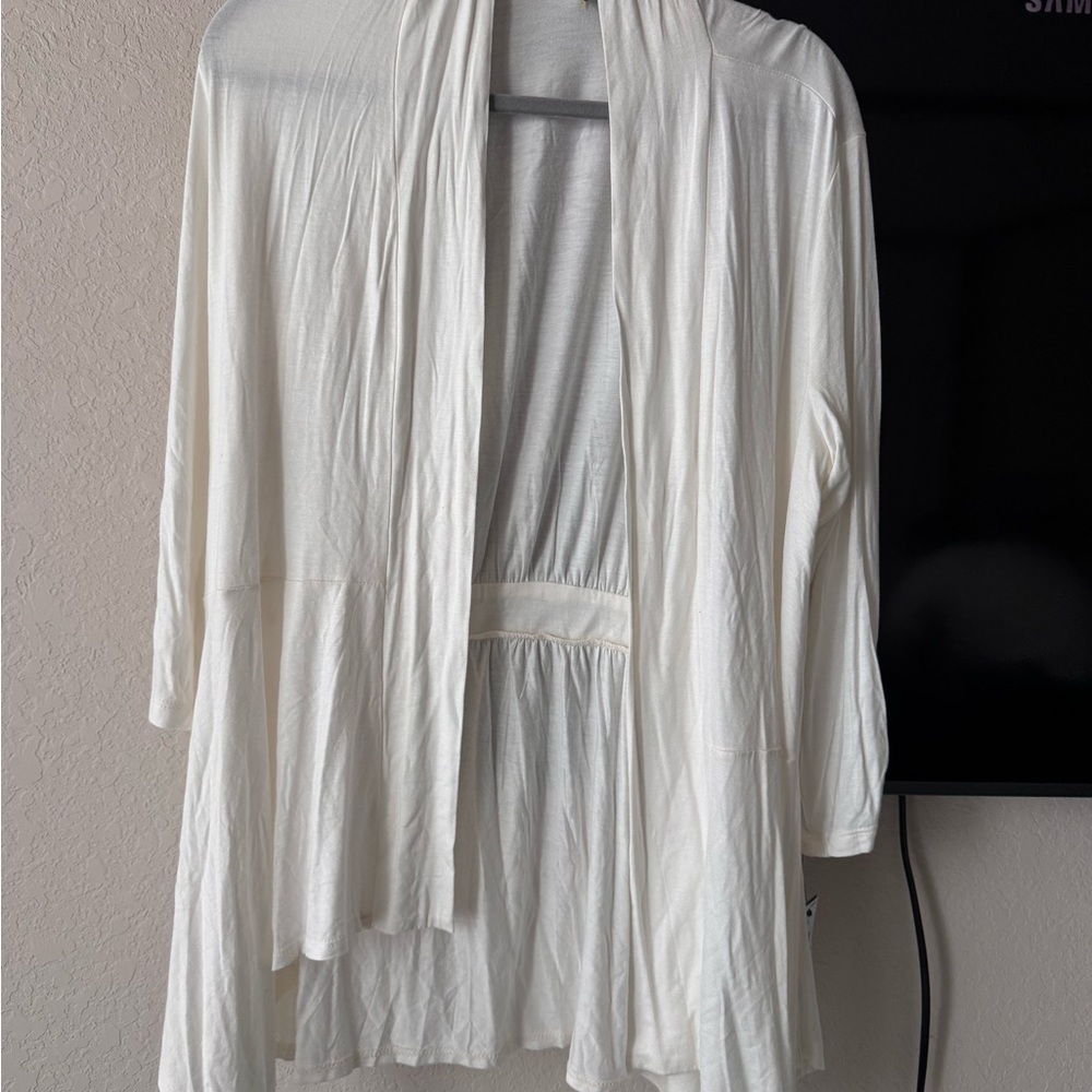 White Open Front Cardigan